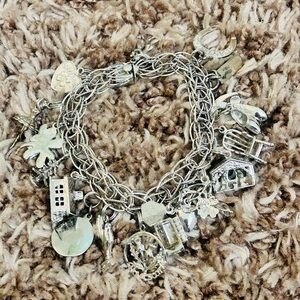 Vintage Sterling Silver 18 Charm Bracelet , 8", Various  Types Read
